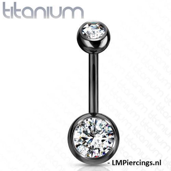 Navelpiercing titanium met steentje | bol.com