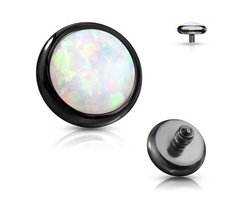 Dermal top 3 mm opal zwart 1.2mm - LMPiercings
