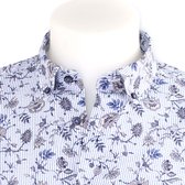 Overhemd katoen bloemenprint op streep - Regular Fit