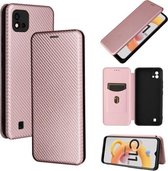 Voor OPPO Realme C11 2021 Carbon Fiber Textuur Magnetische Horizontale Flip TPU + PC + PU Lederen Case met Kaartsleuf (Roze)