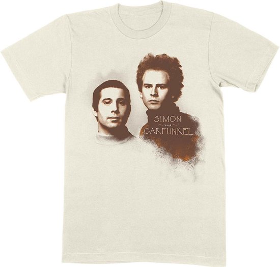 Simon & Garfunkel - Faces Heren T-shirt - L - Creme