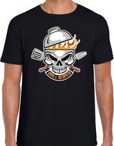 Grill reaper t-shirt zwart - barbecue cadeau shirt voor heren - verjaardag / vaderdag kado S