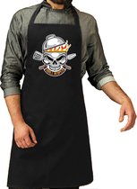 Grill reaper barbecue schort / keukenschort zwart voor heren - kookschorten / bbq schorten