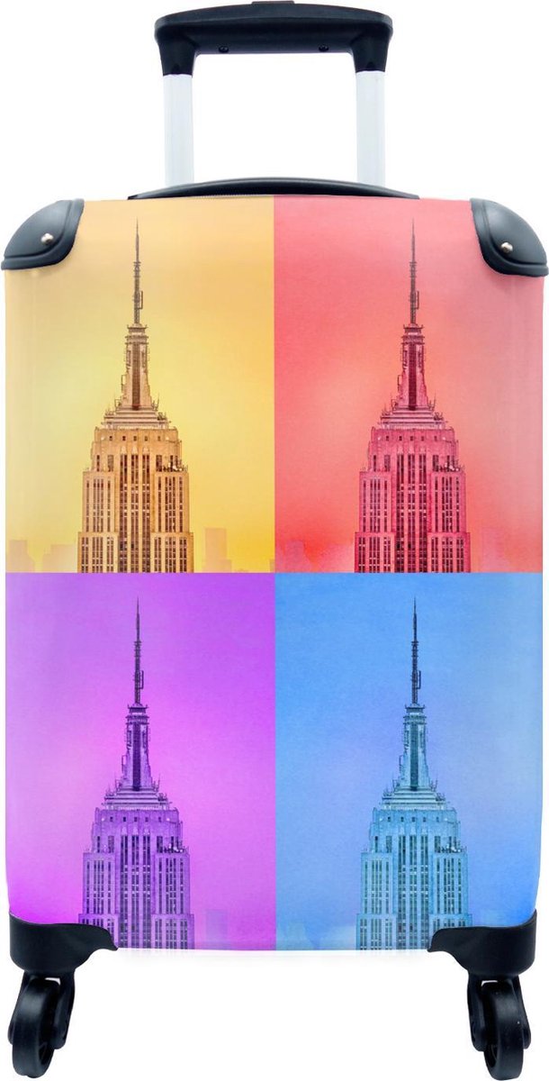 Verzwakken bezorgdheid Ontwarren Koffer - Empire State Building in pop-art style - Past binnen 55x40x20 cm  en 55x35x25... | bol.com