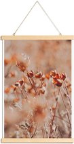 JUNIQE - Posterhanger Autumnal Flowers -30x45 /Oranje & Roze