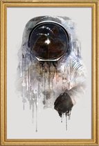 JUNIQE - Poster met houten lijst The Astronaut -30x45 /Grijs & Zwart