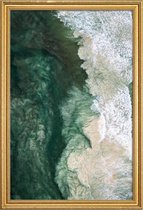 JUNIQE - Poster met houten lijst Deep -40x60 /Ivoor & Turkoois