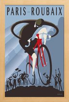 JUNIQE - Poster in houten lijst Parijs Roubaix 1896 - Wielrennen