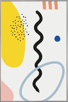 JUNIQE - Poster met kunststof lijst Vertical Waves -20x30 /Blauw &