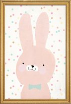 JUNIQE - Poster met houten lijst Hase 2 -30x45 /Roze & Wit