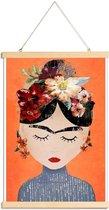 JUNIQE - Posterhanger Frida Orange -60x90 /Oranje