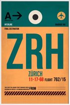 JUNIQE - Poster in kunststof lijst Zurich -40x60 /Groen & Oranje