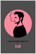 JUNIQE - Poster met kunststof lijst Fight Club -13x18 /Roze & Zwart