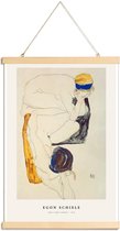 JUNIQE - Posterhanger Schiele - Two Lying Figures -30x45 /Blauw & Geel