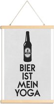 JUNIQE - Posterhanger Bier Ist Mein Yoga -30x45 /Grijs & Zwart