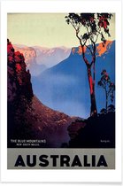 JUNIQE - Poster australia1 -40x60 /Blauw & Bruin