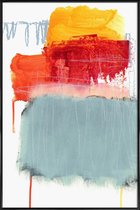 JUNIQE - Poster met kunststof lijst Veelkleurige blokken - abstract