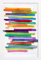 JUNIQE - Poster in houten lijst Colorful Stripes 1 -40x60 /Kleurrijk