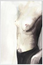 JUNIQE - Poster met kunststof lijst Tell Me How Who -30x45 /Ivoor &