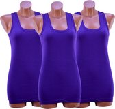 3 Pack Dames spaghetti band hemd - 100% Katoen - Wit - Maat S