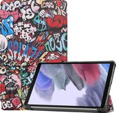 Samsung Galaxy Tab A7 Lite Hoes Book Case Hoesje - Samsung Galaxy Tab A7 Lite Hoes (2021) Cover - 8,7 inch - Graffiti