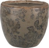Clayre & Eef Bloempot Binnen Ø 13*11 cm Bruin Keramiek Rond Plantenpot