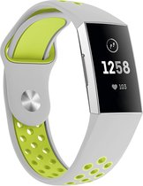 By Qubix - Fitbit Charge 3 & 4 siliconen DOT bandje - Groen / Grijs (Small) - Fitbit charge bandjes