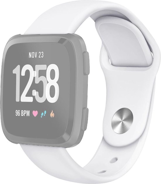 By Qubix - Fitbit Versa 1 / 2 \u0026 Lite siliconen bandje (large) - Wit - Fitbit  versa bandjes | bol.com