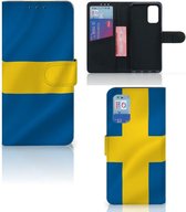 Cuir de Première Qualité Housse pour Samsung Galaxy A32 4G Coque Drapeau Suédois
