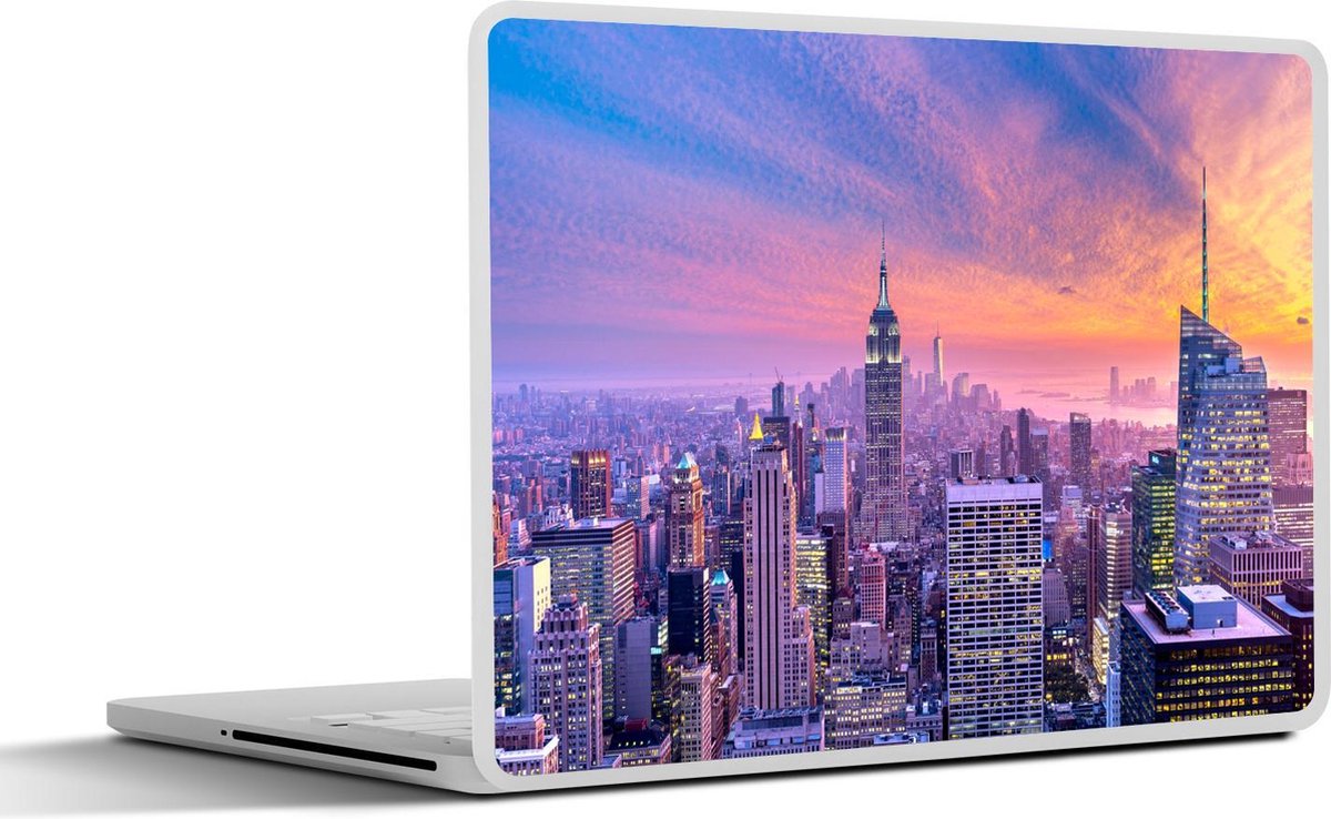 Laptop sticker - 10.1 inch - New York - Kleuren - Skyline