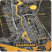 Muismat Klein - Kaart - Zaandam - Goud - Zwart - 20x20 cm