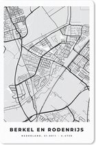 Muismat - Mousepad - Stadskaart - Berkel en Rodenrijs - Grijs - Wit - 40x60 cm - Muismatten