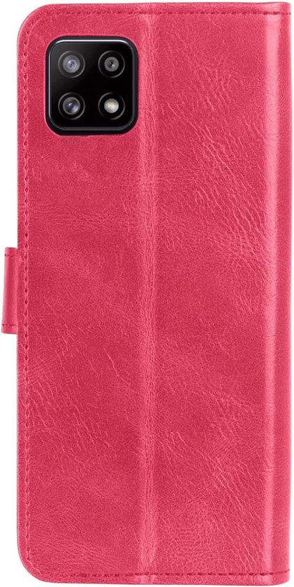 Samsung Galaxy A22 Bookcase Rose Foncé - Etui Flip Rose Foncé - Samsung Galaxy A22 4G Book - Housse Samsung Galaxy A22 Rose Foncé