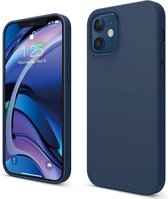 Solid hoesje Soft Touch Liquid Silicone Flexible TPU Rubber - Geschikt voor: iPhone 12 - Oxford Blauw