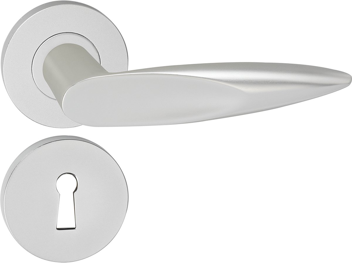 Impresso Sutton Deurklink – Deurbeslag – Rond – Rozet met Sleutelgat – Aluminium