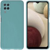 Samsung Galaxy A12 Hoesje Siliconen - iMoshion Color Backcover - Donkergroen