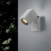 Zilverkleurige verstelbare IP44 LED wandlamp voor G U10 - Aluminium - Grijs - Gris - SILUMEN