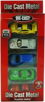 Modelautootjes DieCast 1:87 pak a 5 st.