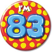 Paper Dreams Button I'm 83 Staal 5,5 Cm Rood/geel/blauw