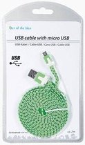 USB kabel met micro Usb 2 mtr textiel snoer.