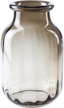Vaas voor Bloemen - Bloempot - Bruin - Rond Glas - 18x18xh26cm