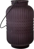 London Lantaarn voor Kaarsen - Binnen en Buiten - Windlicht - Tafellamp - Mat Zwart - Glas - 24cm