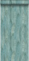Origin eco texture vlies behang bladeren lagunegroen - 347369 - 53 cm x 10,05 m