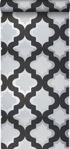 Origin behang kasbah-motief zwart en wit - 307103 - 52 cm x 10,05 m