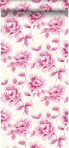 ESTAhome behang aquarel geschilderde rozen roze - 128016 - 53 cm x 10,05 m