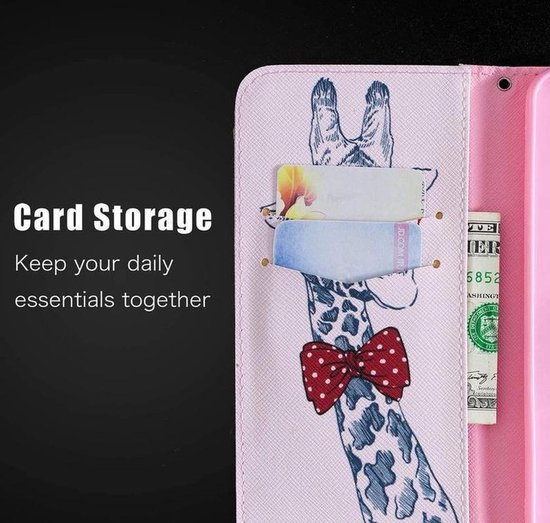 XS Bookcase hoesje iPhone XS Max avec imprimé - Girafe