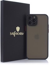 SafeCase® iPhone 12 Pro Max Hoesje Zwart - Inclusief camerabescherming schokbestendig + Gratis Glass Schermbeschermer