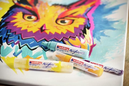 edding Start Easy Set - Acrylic Paint Pens, Waterproof, Fine and Medium Tip - Set of 8 Acrylic