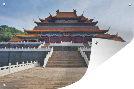 Vooraanzicht de Verboden Stad in China - Tuinposter - Tuindoek