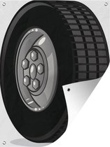 Une illustration du pneu d'une voiture de course de rue affiche de jardin 30x40 cm - petit - Toile de jardin / Toile d'extérieur / Peintures pour l'extérieur (décoration de jardin)